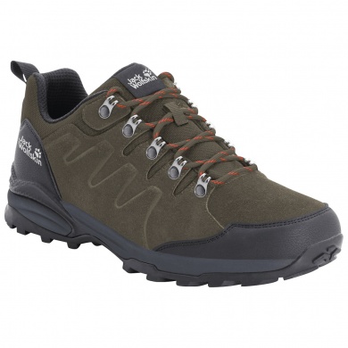 Jack Wolfskin Hiking Shoes Refugio Texapore Low - Suede, waterproof - khaki green Men